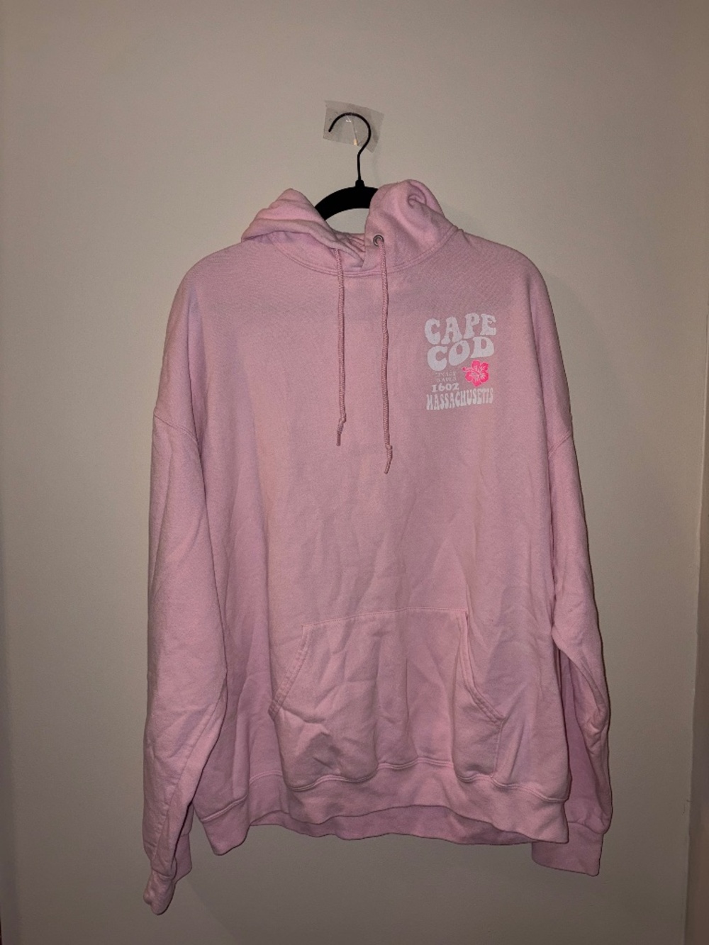 Pink Cape Cod Sweatshirt with Pink Flower